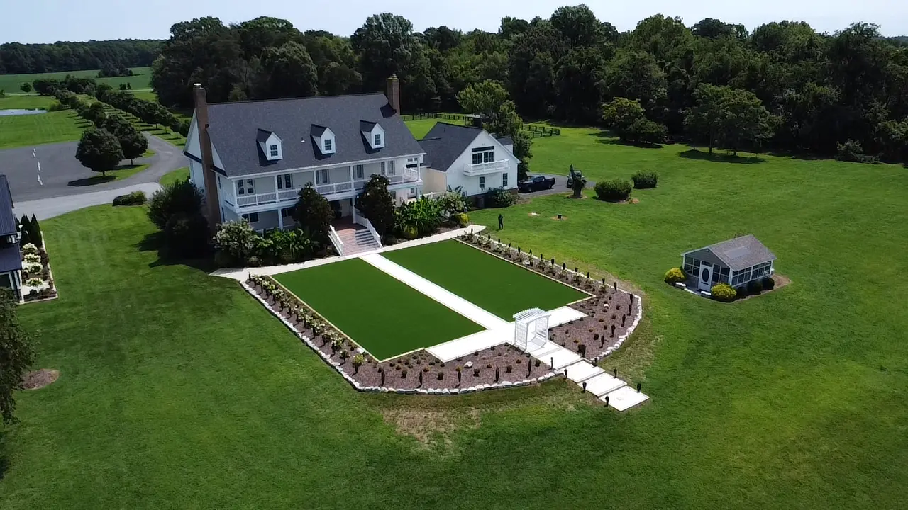 drone footage of the pavilion at weatherly