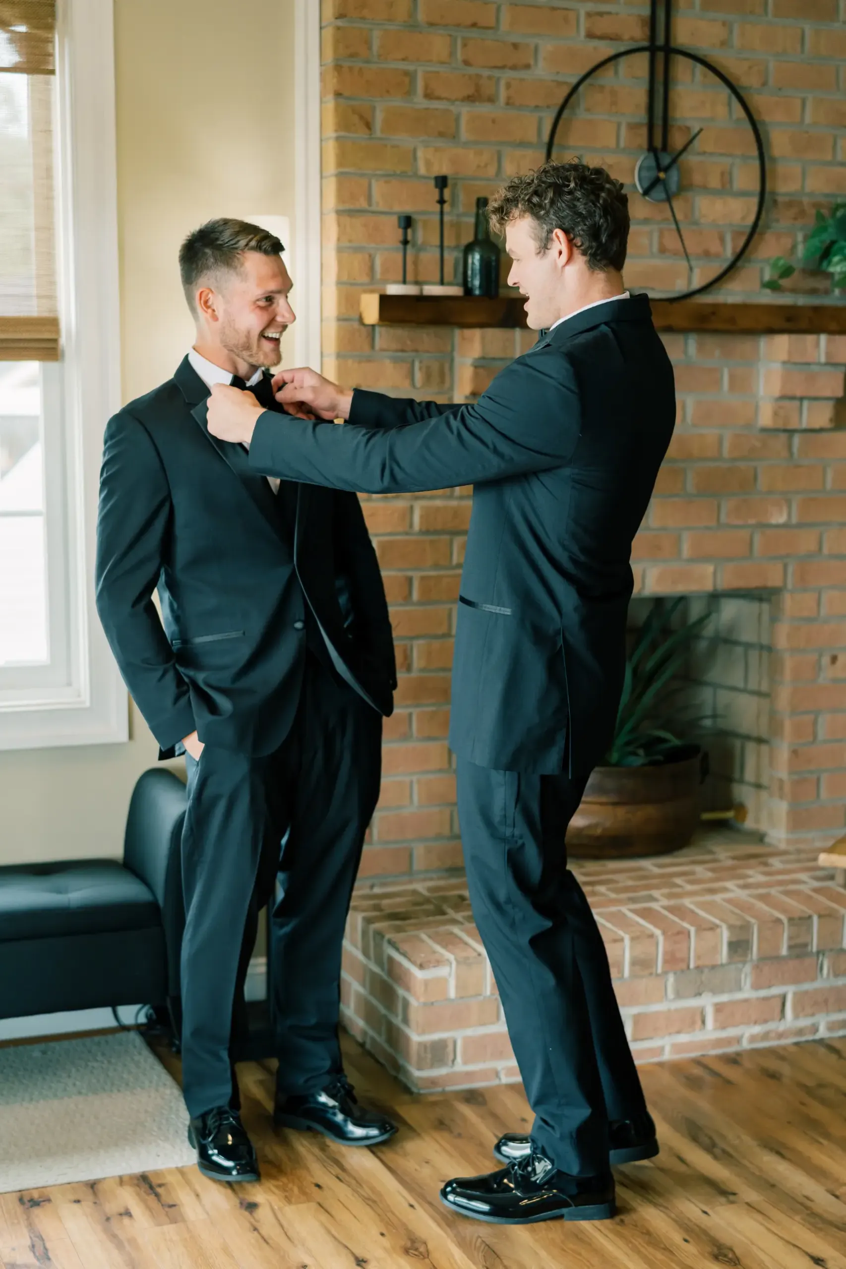 groomsmen getting ready at the pavilion at weatherly